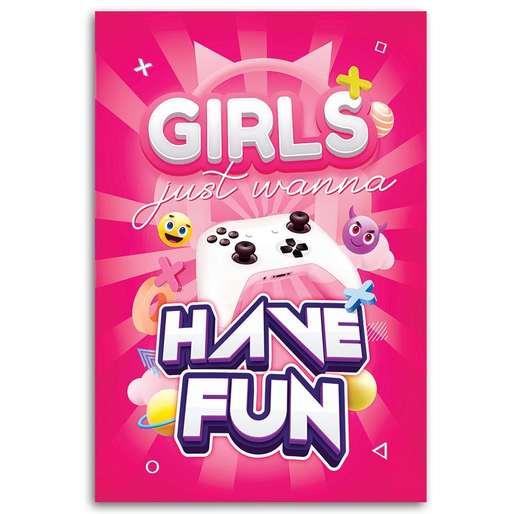 Emaga Obraz na płótnie, Napis gamingowy dla kobiet - 70x100